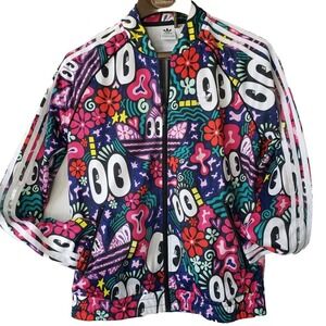 Adidas X Hattie Stewart Full Zip Track Jacket Floral Psychodelic Women's SMALL